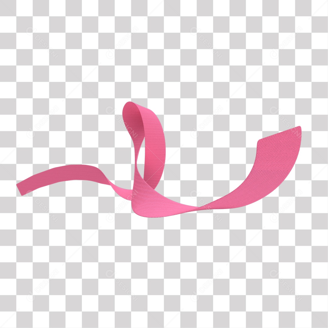 Elemento 3D Laço Rosa Outubro Rosa PNG Transparente