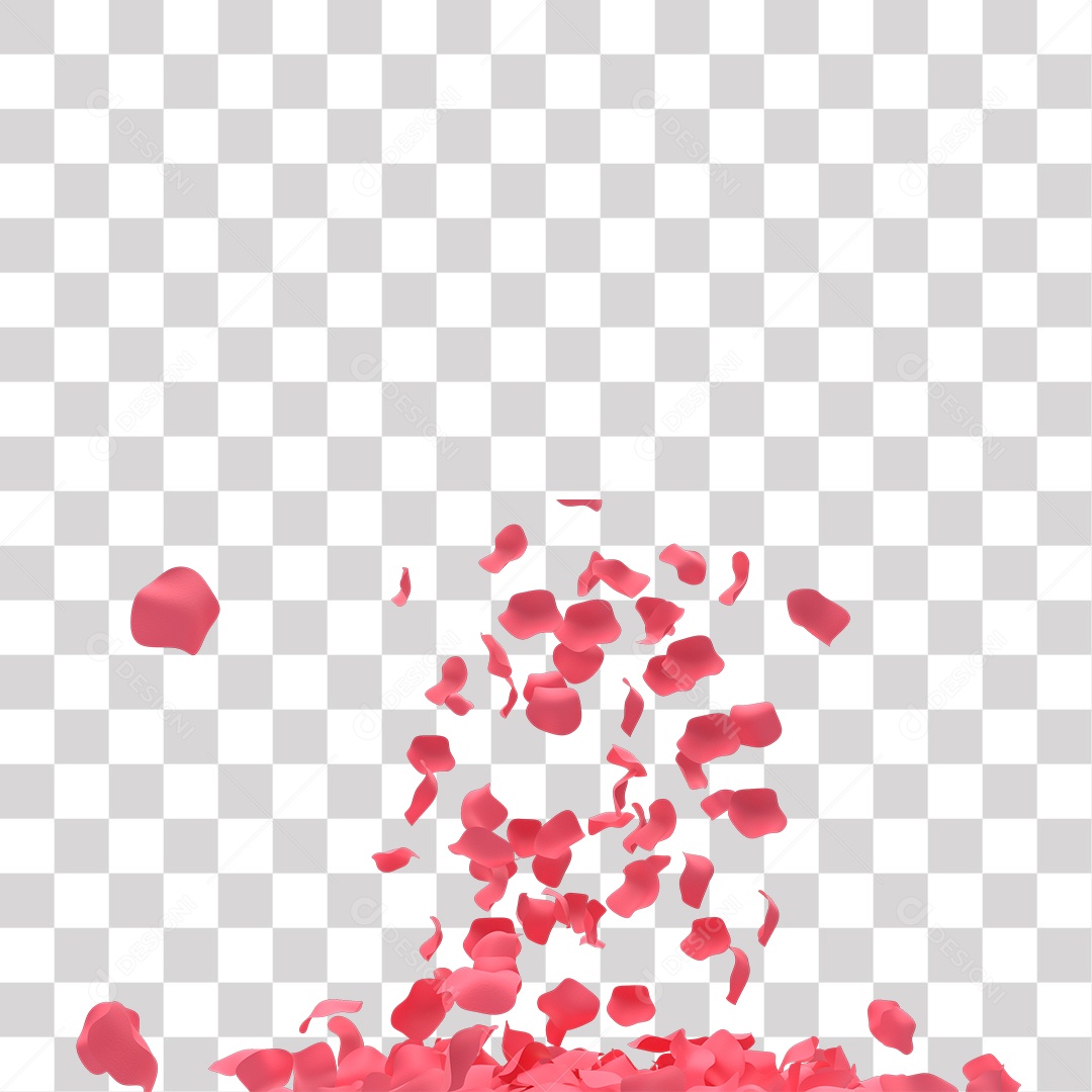 Elementos 3D Pétalas De Rosa Espalhadas PNG Transparente