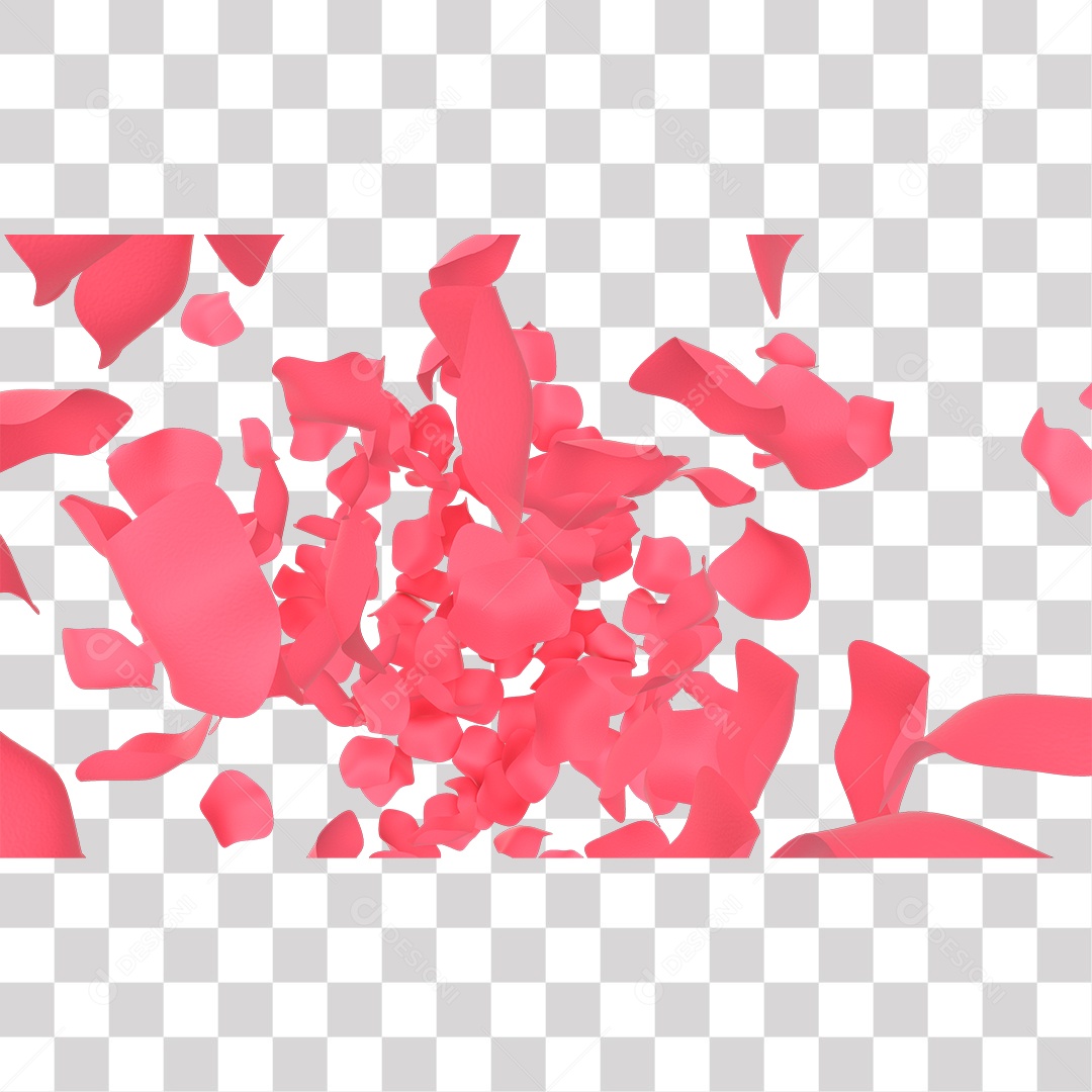 Elementos 3D Pétalas De Rosa Espalhadas PNG Transparente
