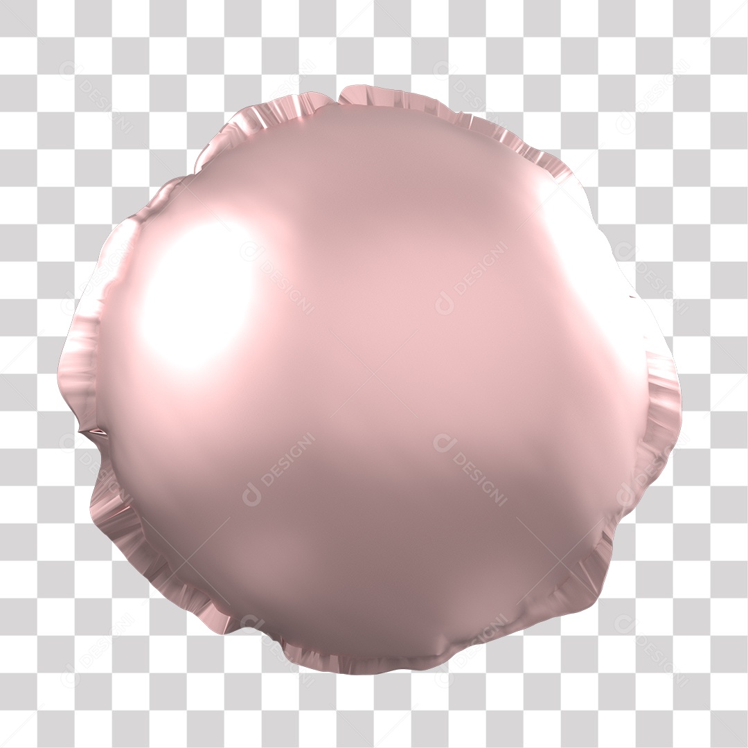 Elemento 3D Balão Rose Para Composições PNG Transparente