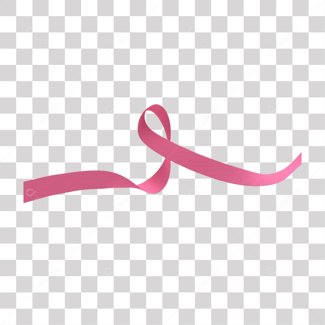 Elemento 3D Laço Rosa Outubro Rosa PNG Transparente