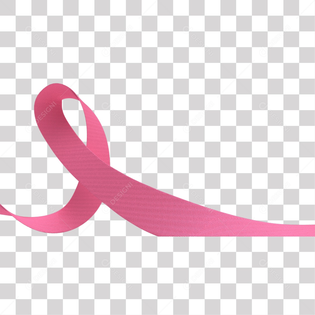 Elemento 3D Laço Rosa Outubro Rosa PNG Transparente