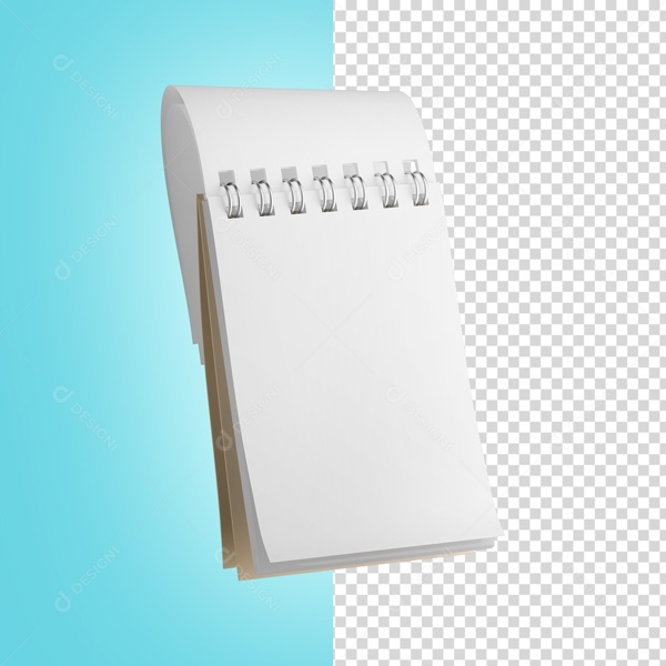 Bloco de notas Caderneta 3D PNG Transparente Sem Fundo