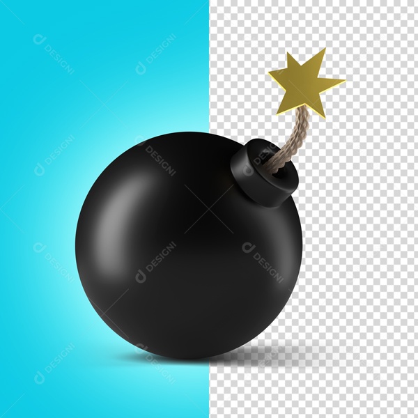 Bomba Explosão 3D PNG Transparente Sem Fundo