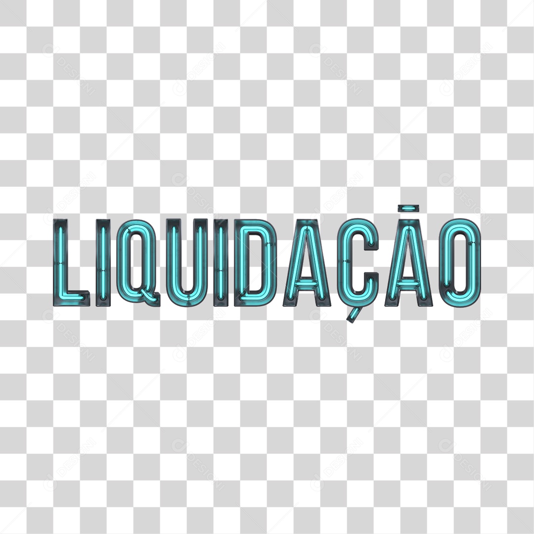 Elemento 3D Liquidação Neon Para Composição PNG Transparente Sem Fundo