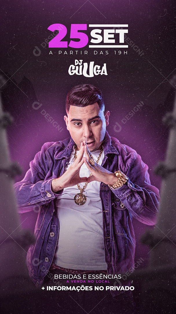 Story Show Dj Guuga Flyer Social Media PSD Editável