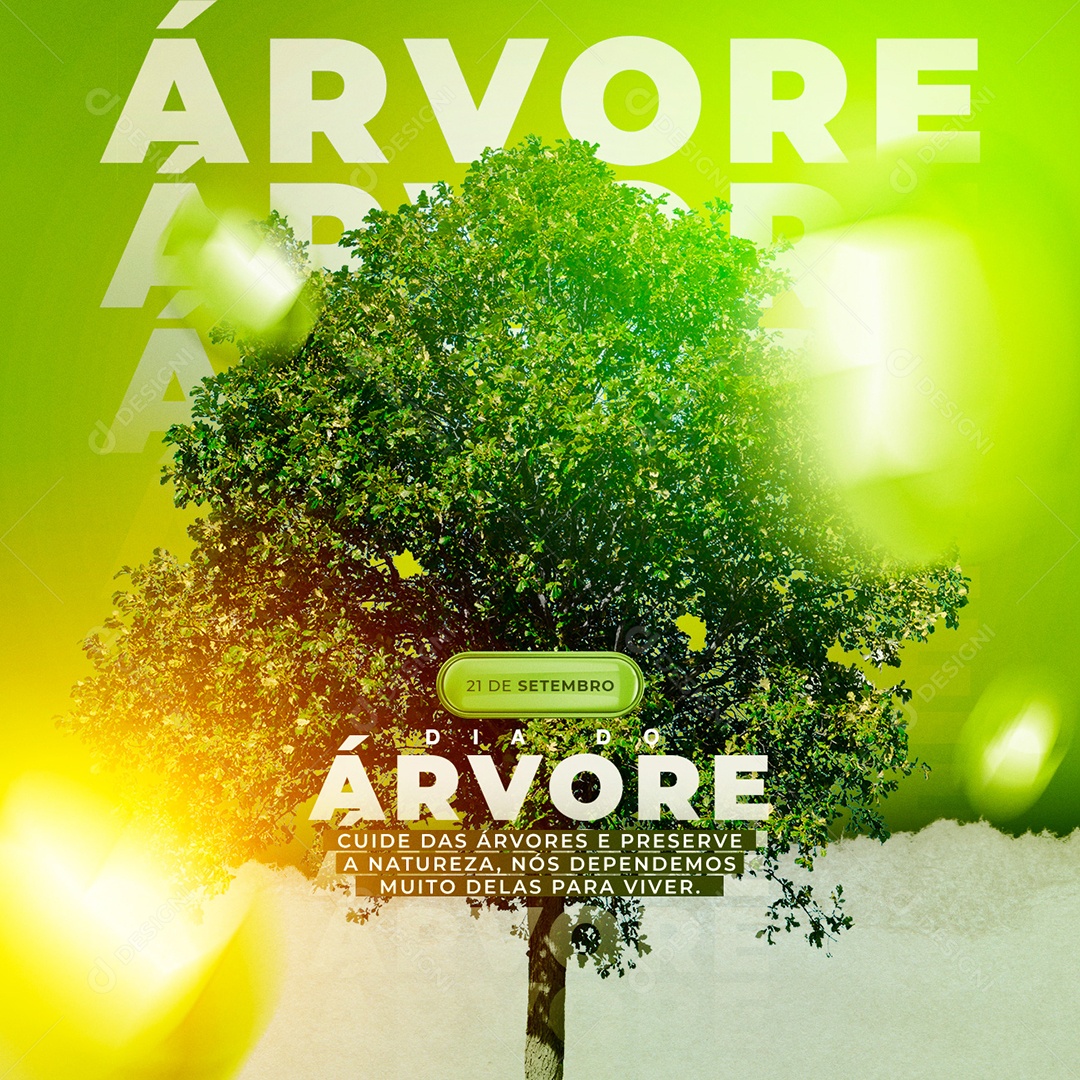 Cuide das Árvores e Preserve a Natureza Dia da Árvore Social Media PSD Editável