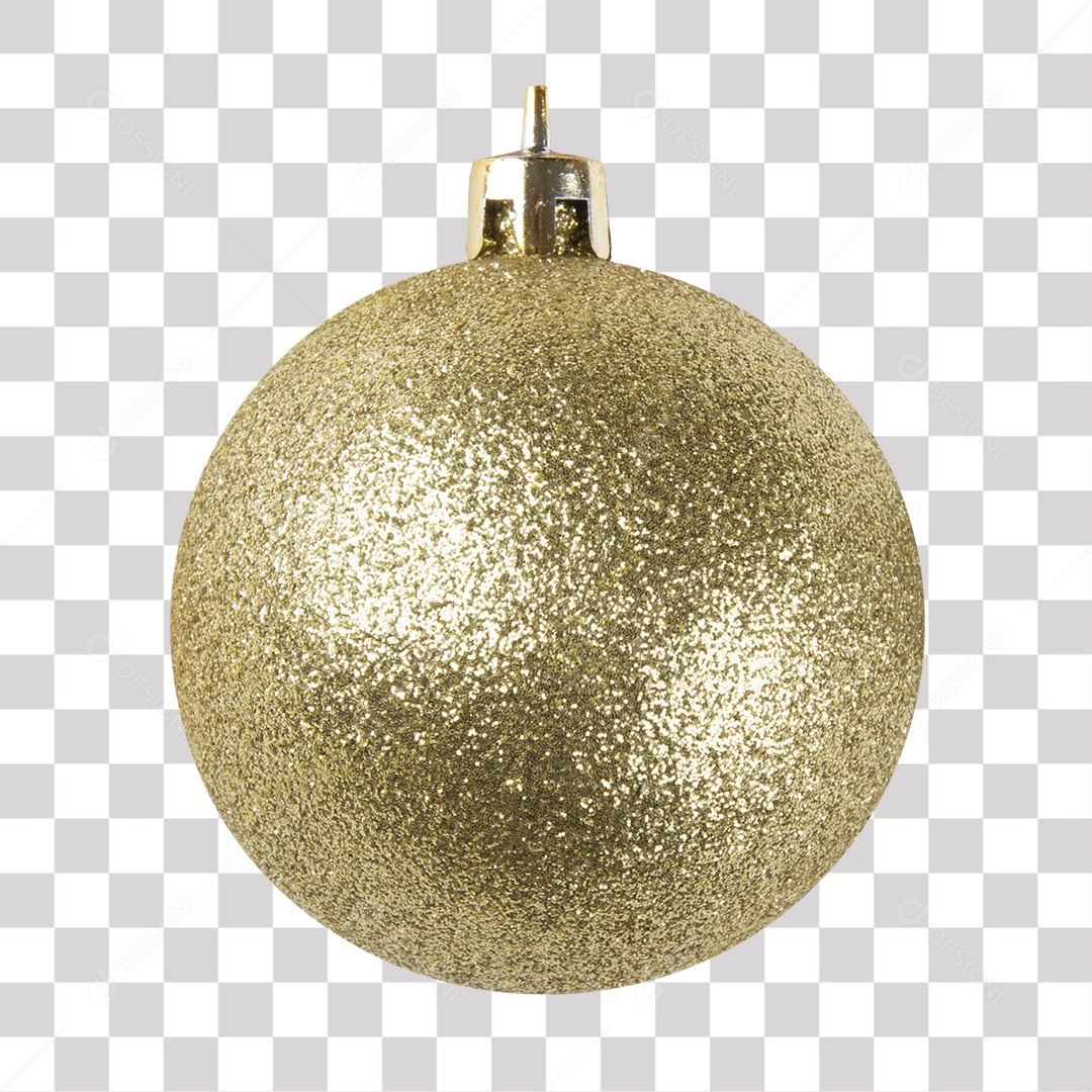 Bola natal dourada PNG Transparente