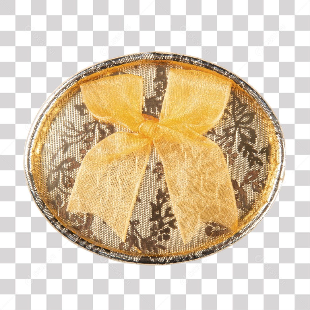 Caixa dourada redonda PNG Transparente