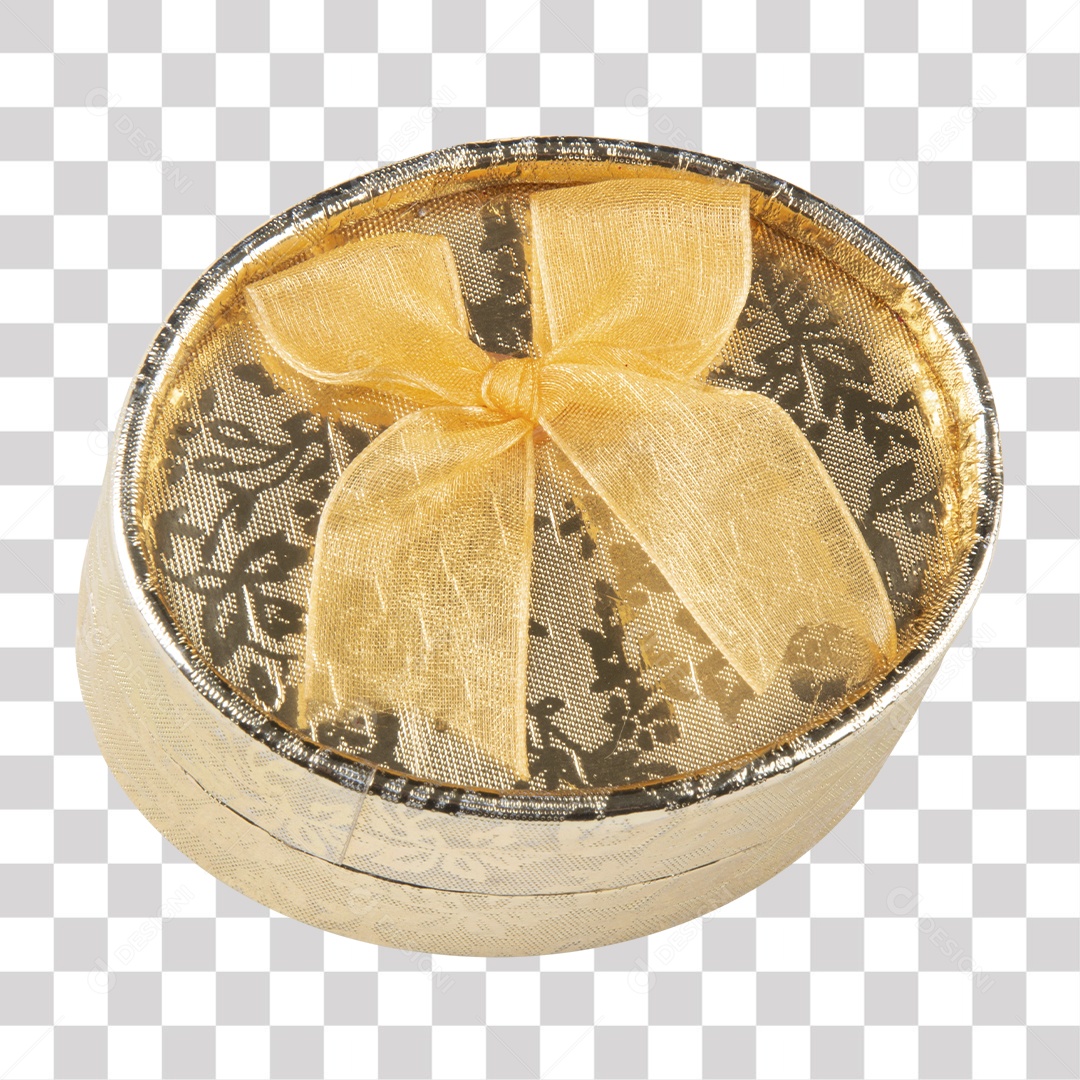 Caixa dourada redonda PNG Transparente