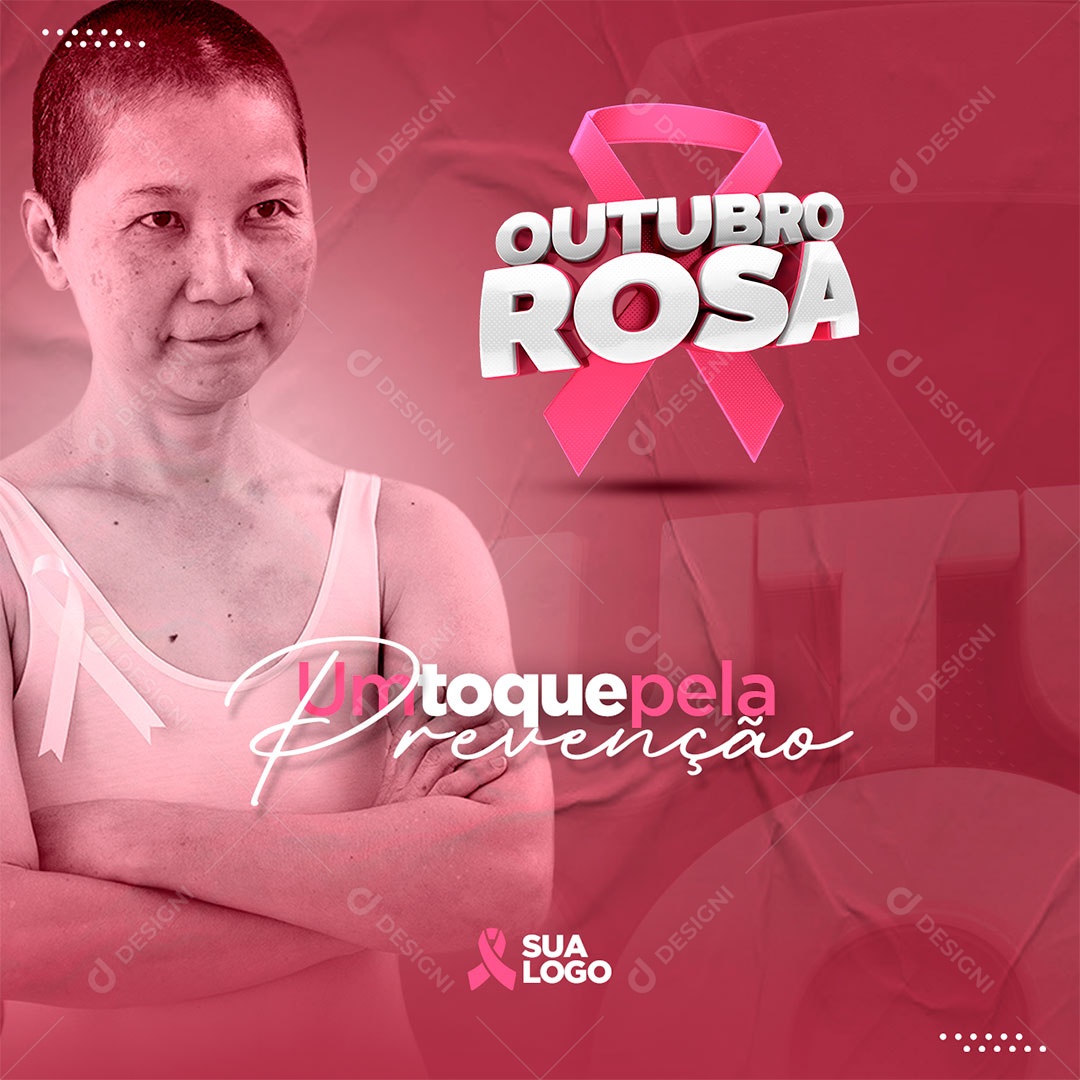 Social Media Outubro Rosa Um Toque Pela Prevenção PSD Editável