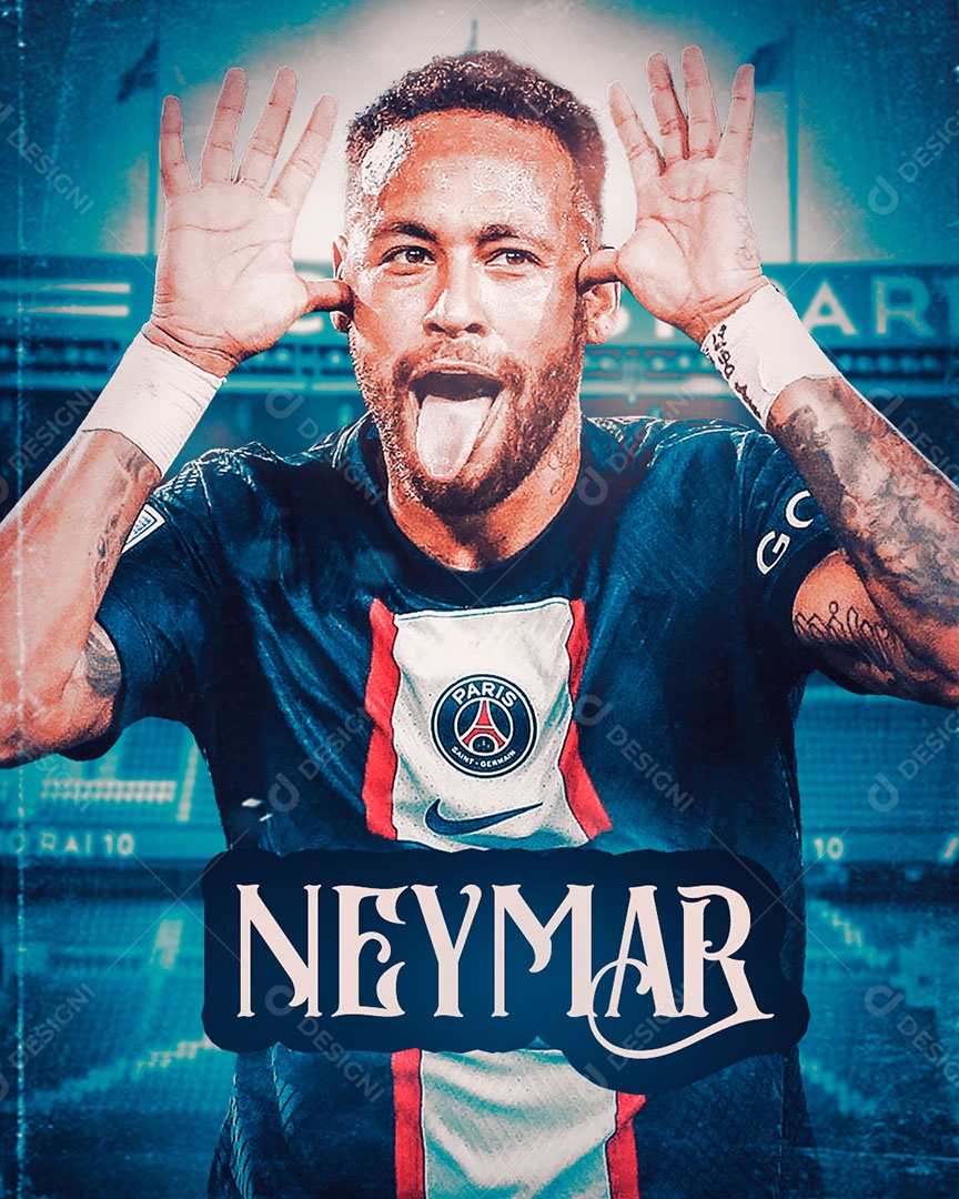 Flyer Jogador de Futebol de Futebol Neymar PSD Editável