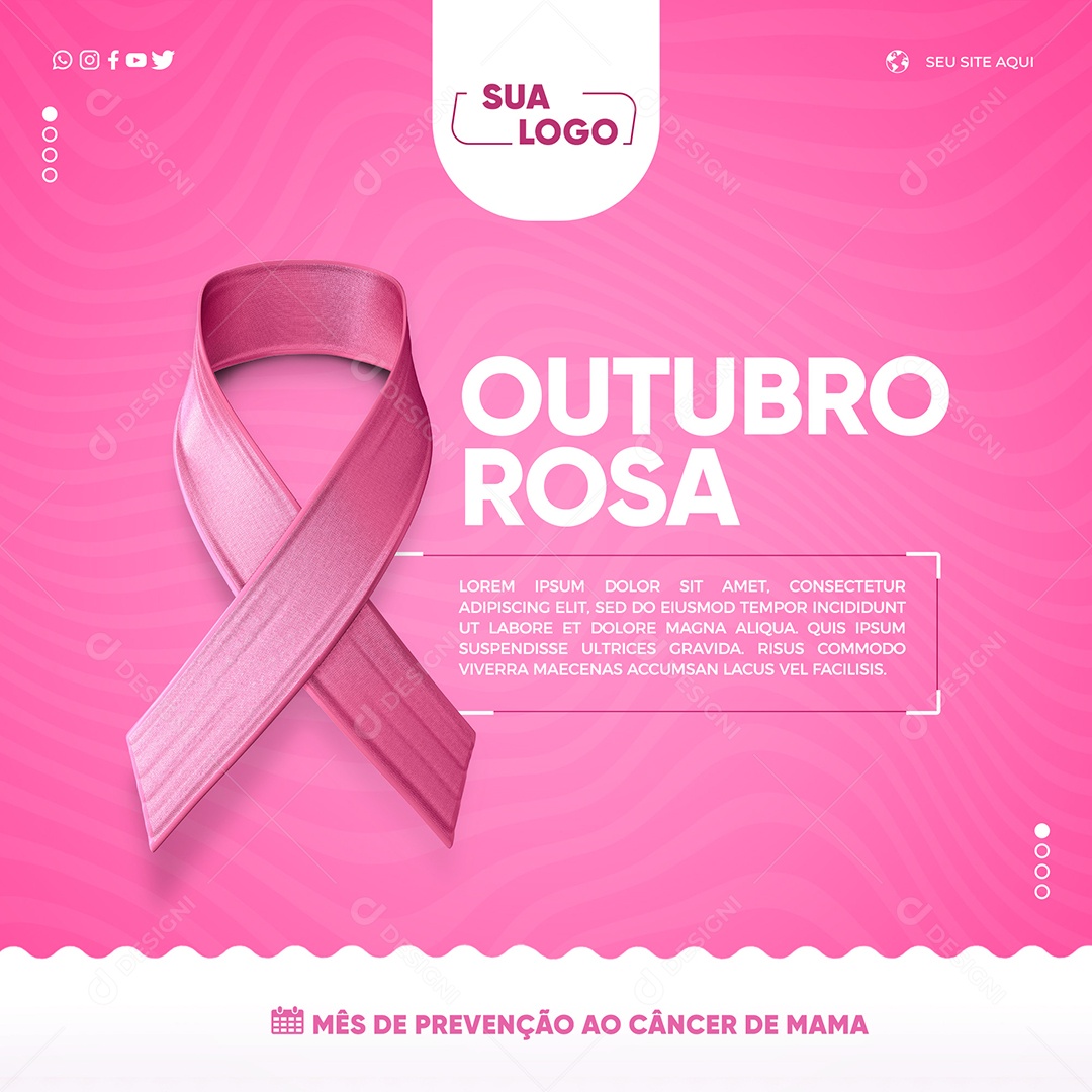 Outubro Rosa Social Media PSD Editável