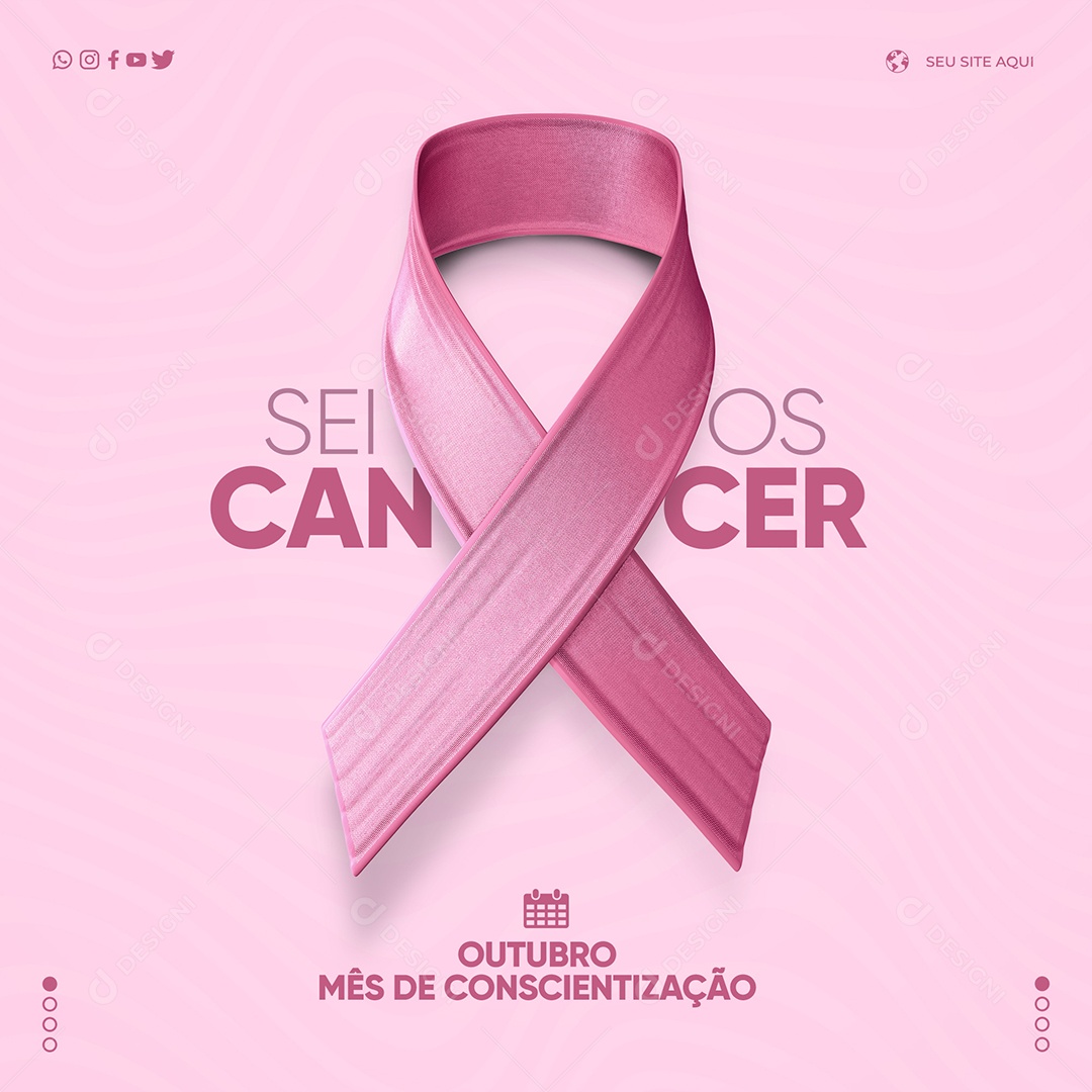 Outubro Rosa Mês de Conscientização sobre o Câncer de Mama Social Media PSD Editável