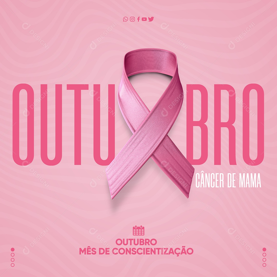 Mês de Conscientização Câncer de Mama Outubro Rosa Social Media PSD Editável