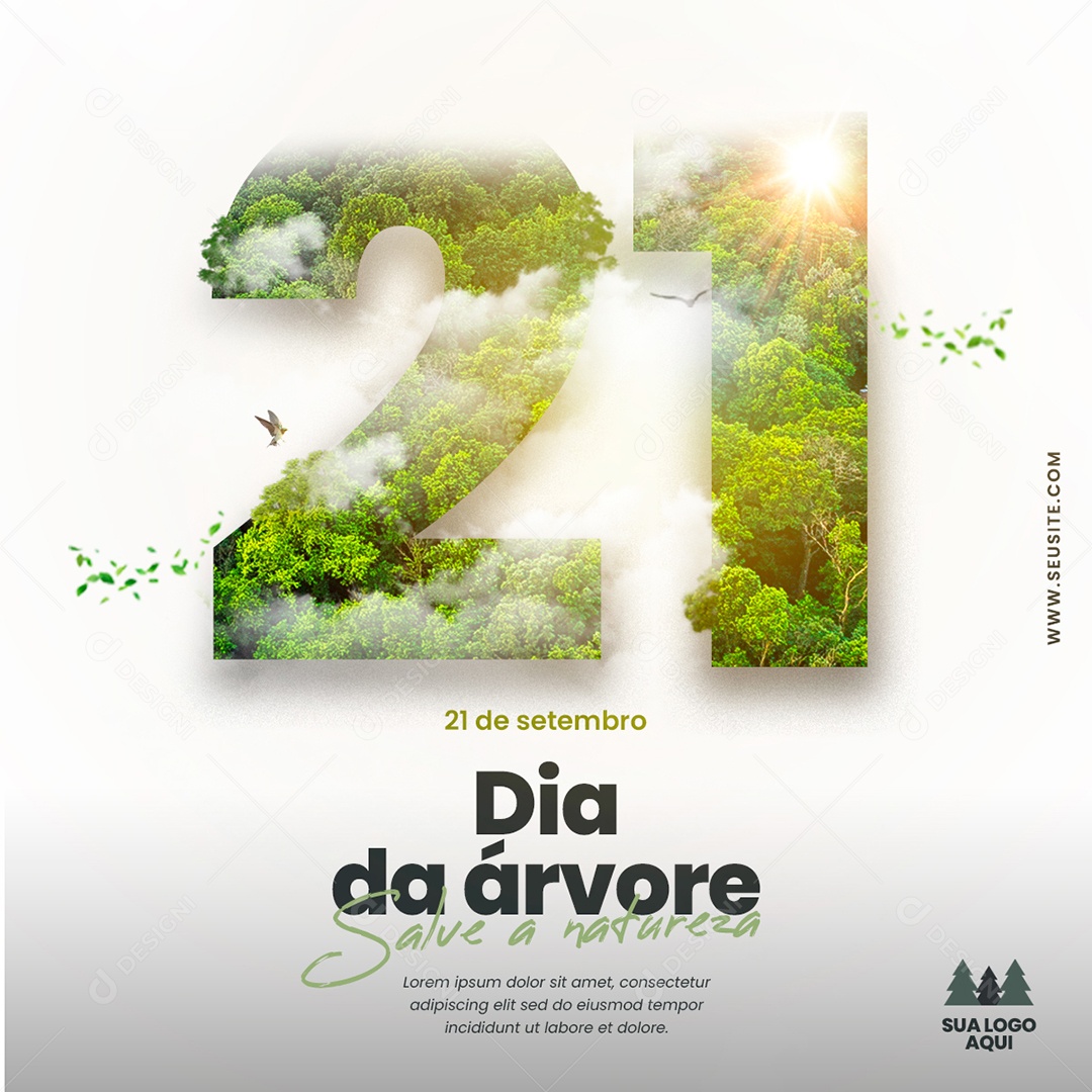 Salve a Natureza Dia da Árvore 21 de Setembro Social Media PSD Editável