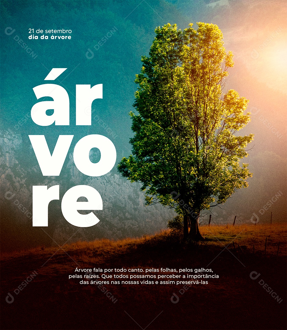 Árvore fala por todo Canto Dia da Árvore Social Media PSD Editável