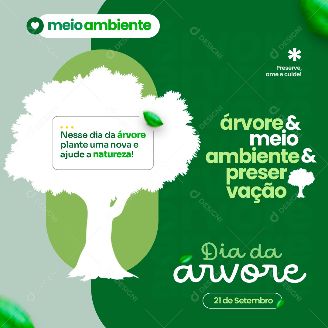 Meio Ambiente e Preservação Dia da Árvore 21 de Setembro Social Media PSD Editável
