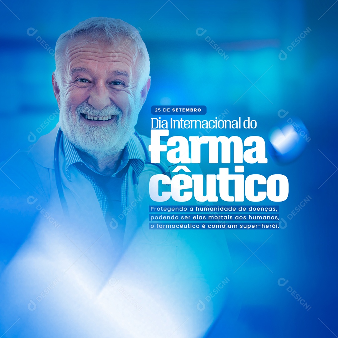 Protegendo a Humanidade de Doenças Dia do Farmacêutico Social Media PSD Editável