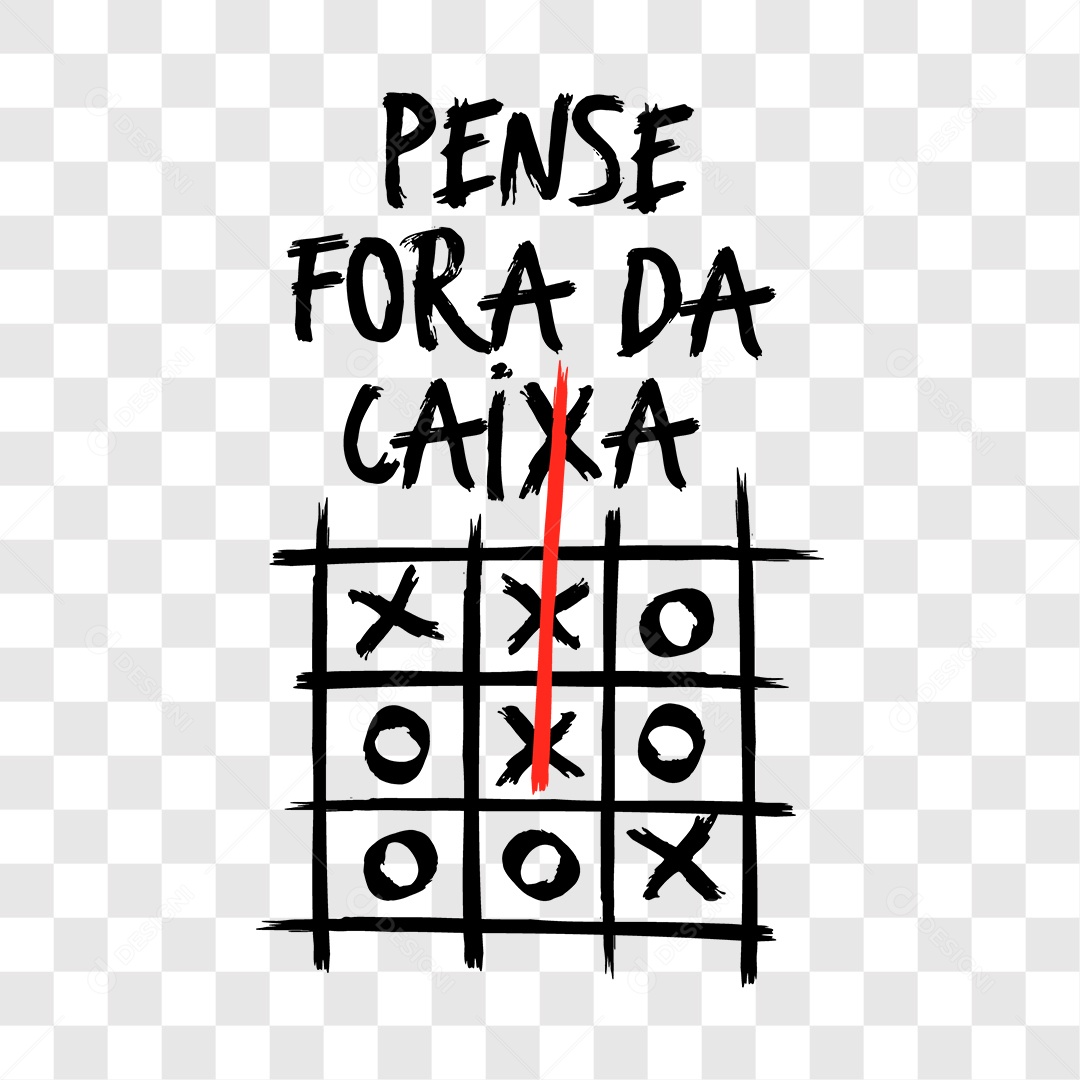 Lettering Pense Fora da Caixa EPS + PNG