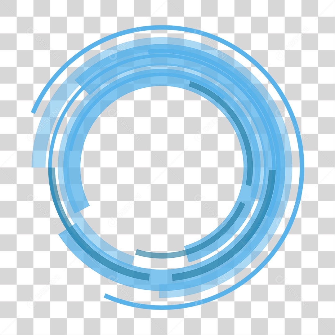 Ilustração 3D Circulo Azul para Composição PNG Transparente