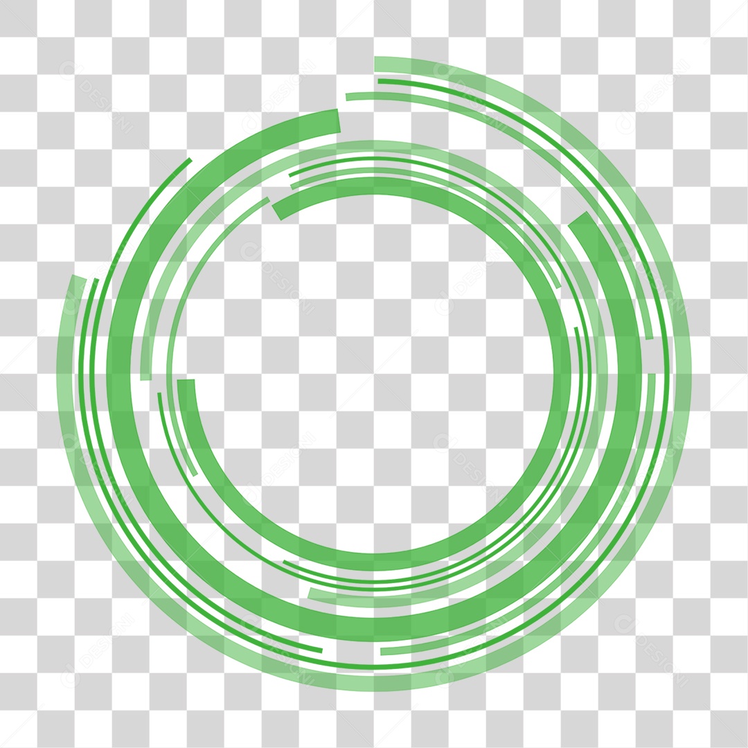 Ilustração 3D Circulo Verde para Composição PNG Transparente