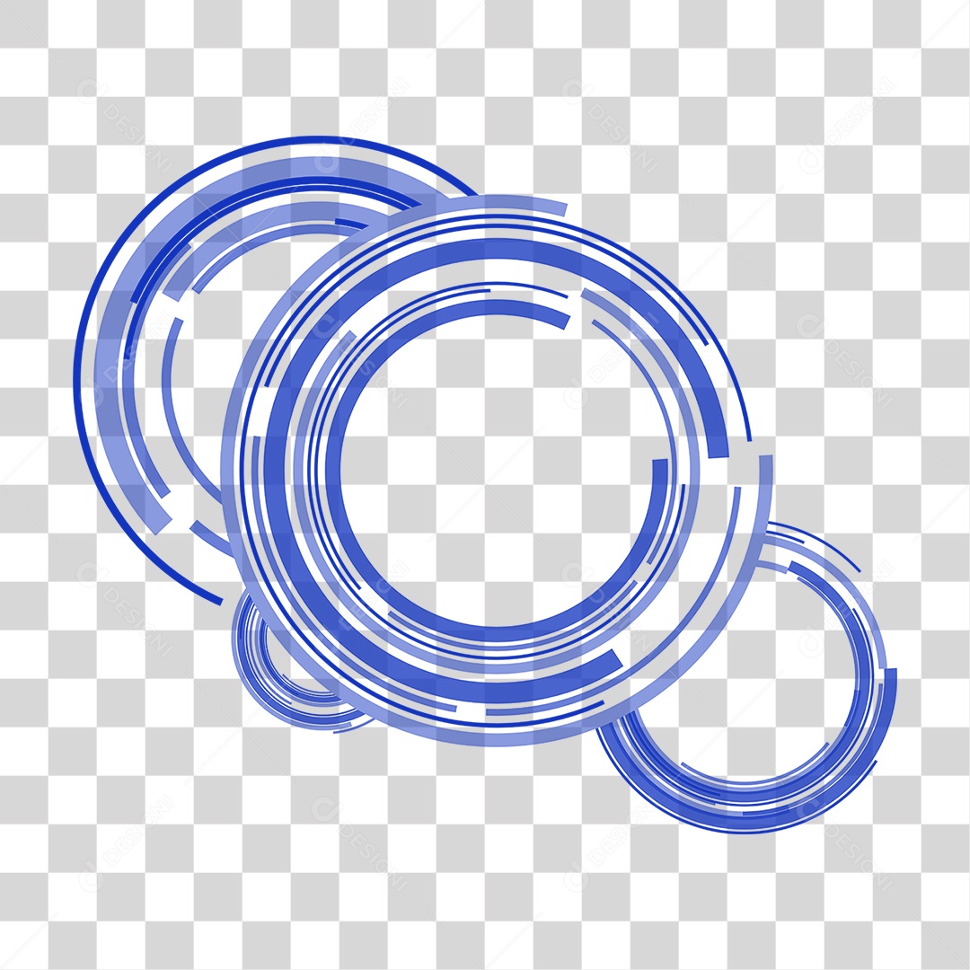 Ilustração 3D Circulo Azul para Composição PNG Transparente