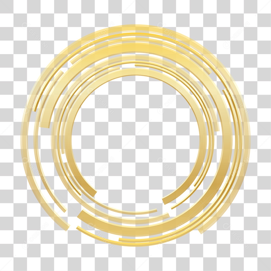 Golden Circle 3D Illustration for Transparent PNG Composition
