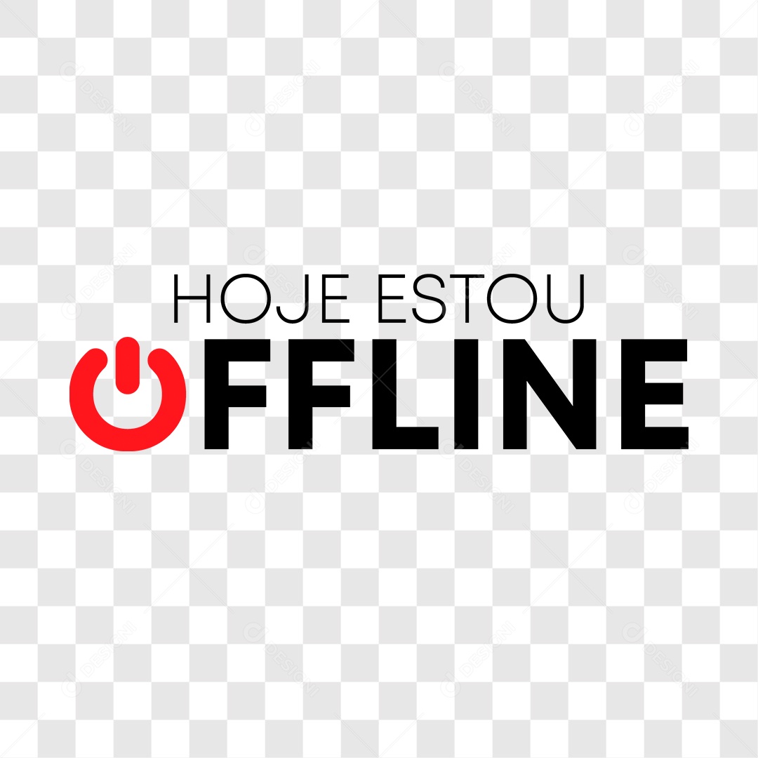 Lettering Hoje Estou Offline EPS + PNG