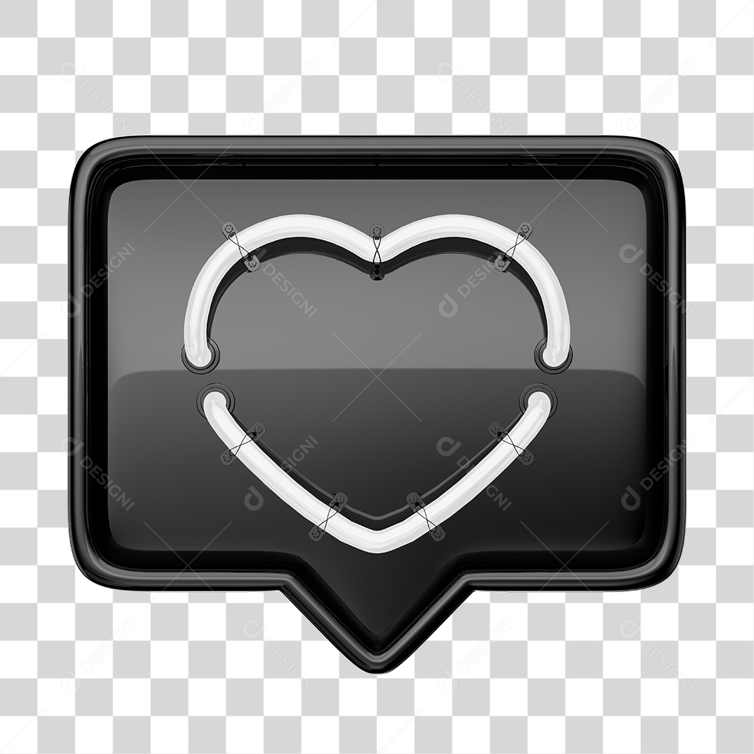 Facebook Like Preto Com Forma Neon Branca PNG Transparente