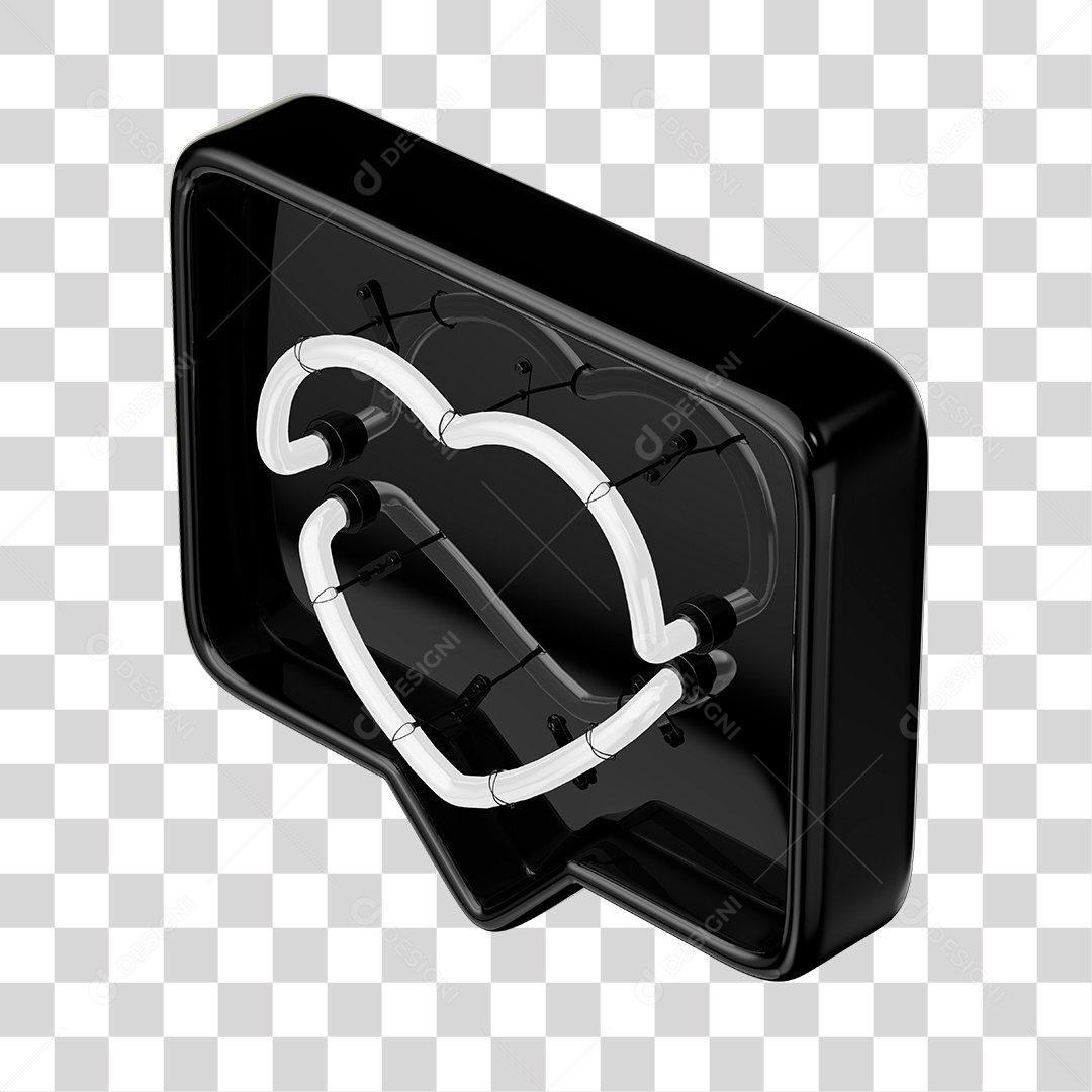 Instagram Like Preto Com Forma Neon Branca PNG Transparente
