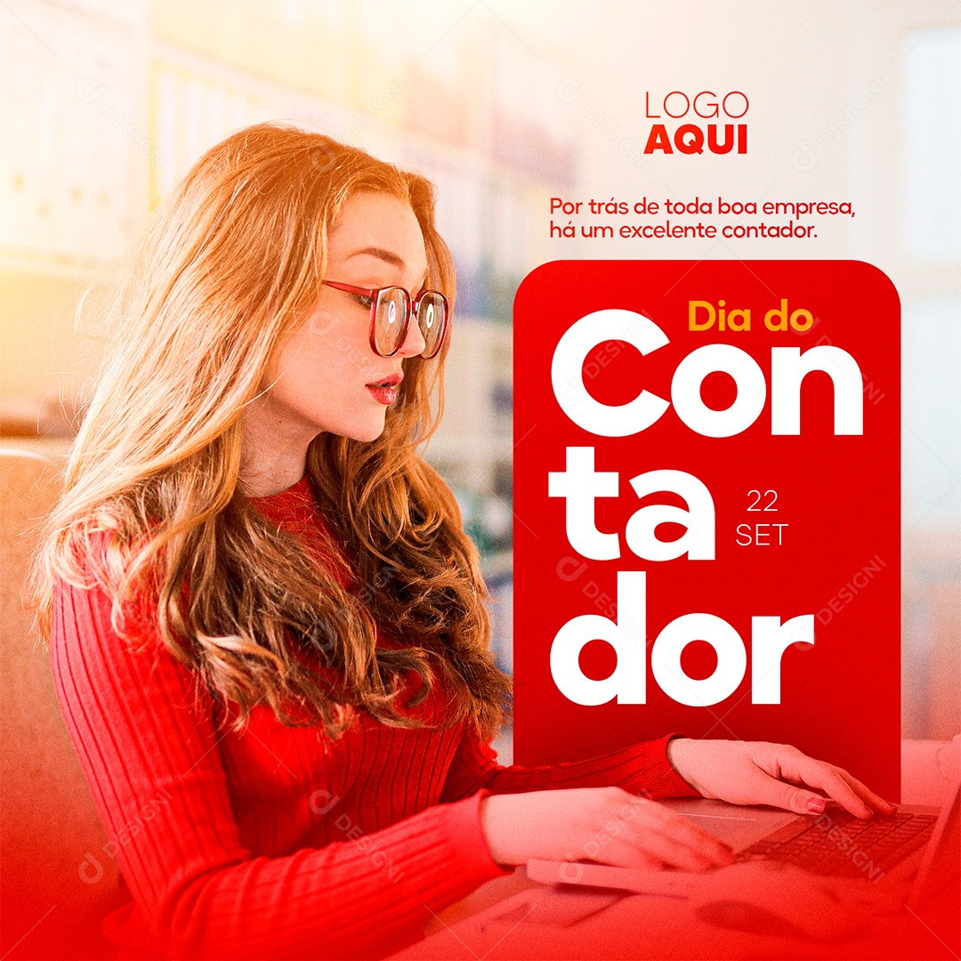 Por Trás de Toda Boa Empresa há um Excelente Contador 22 de Setembro Dia do Contador Social Media PSD Editável