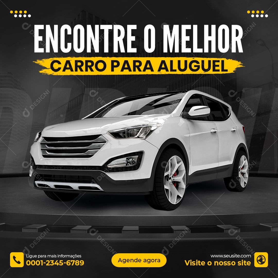 Social Media Encontre O Melhor Carro Para Aluguel PSD Editável