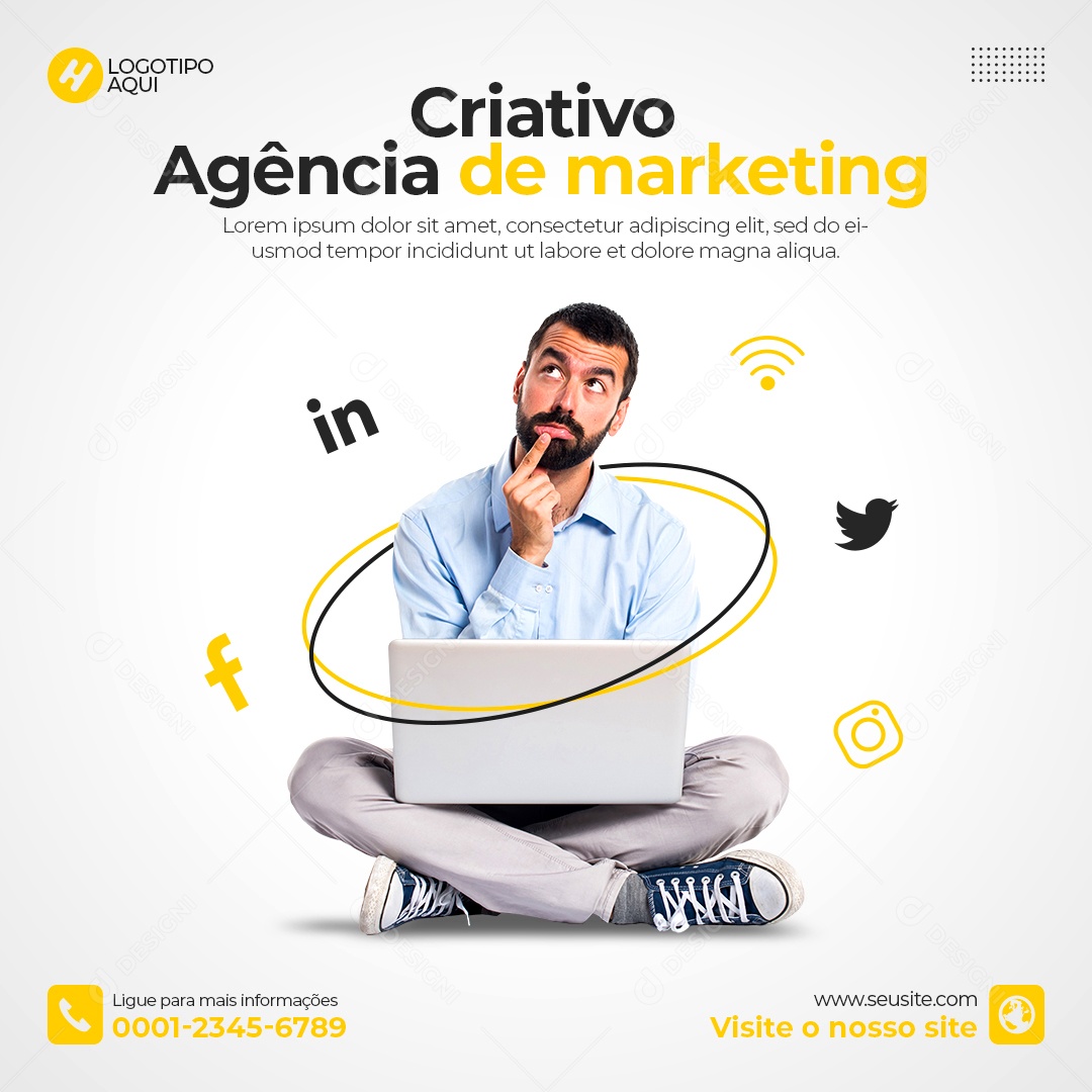 Social Media Criativo Agência de Marketing Digital PSD Editável