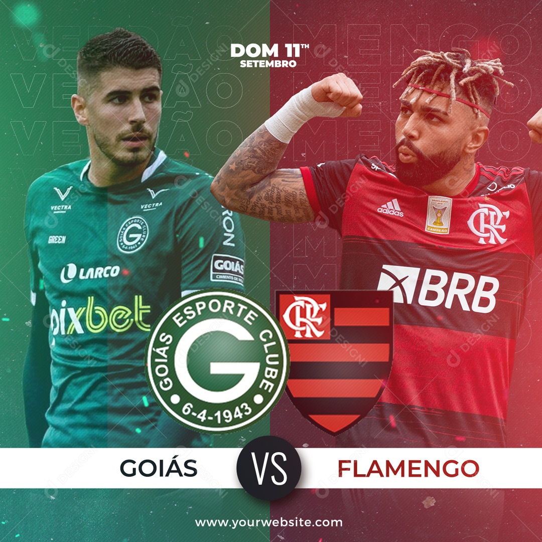 Social Media Jogo de Futebol Goiás VS Flamengo PSD Editável