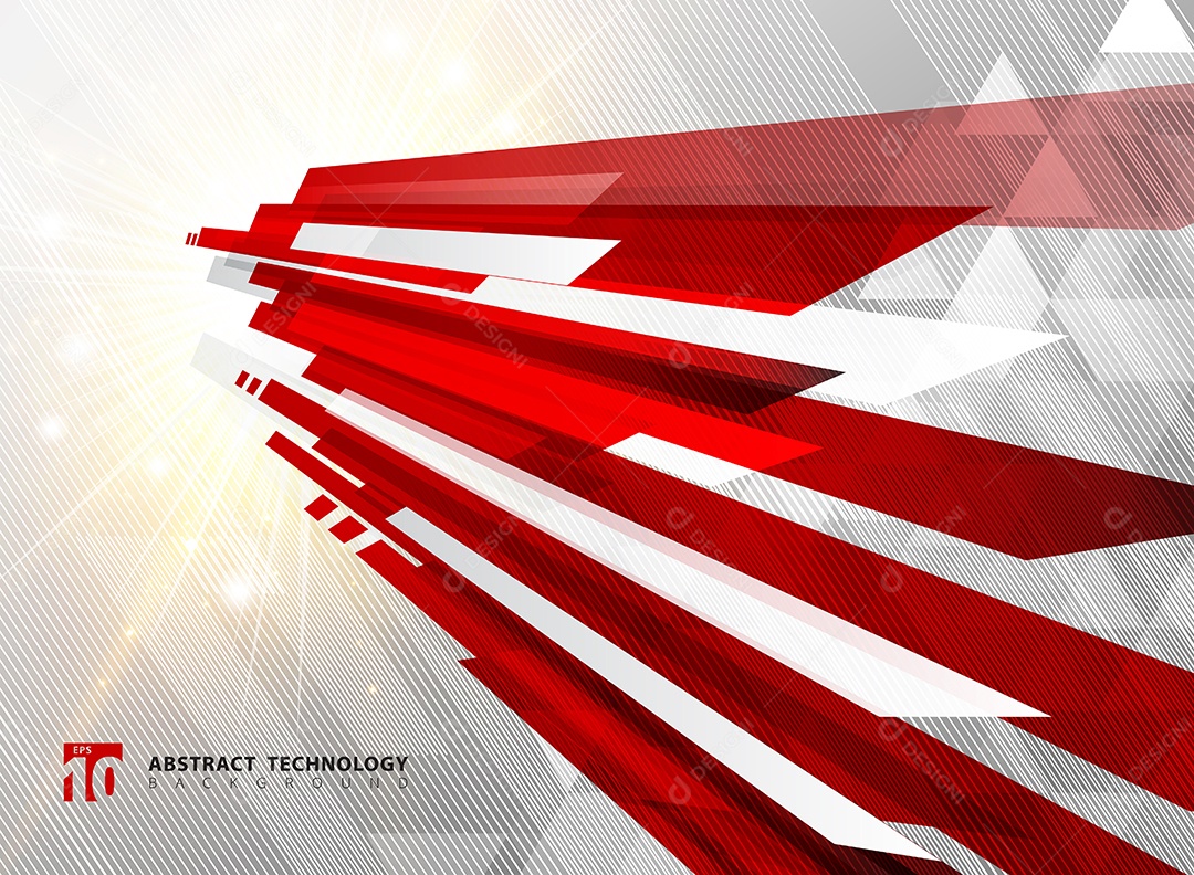 Movimento brilhante geométrico da cor vermelha da tecnologia da perspectiva abstrata