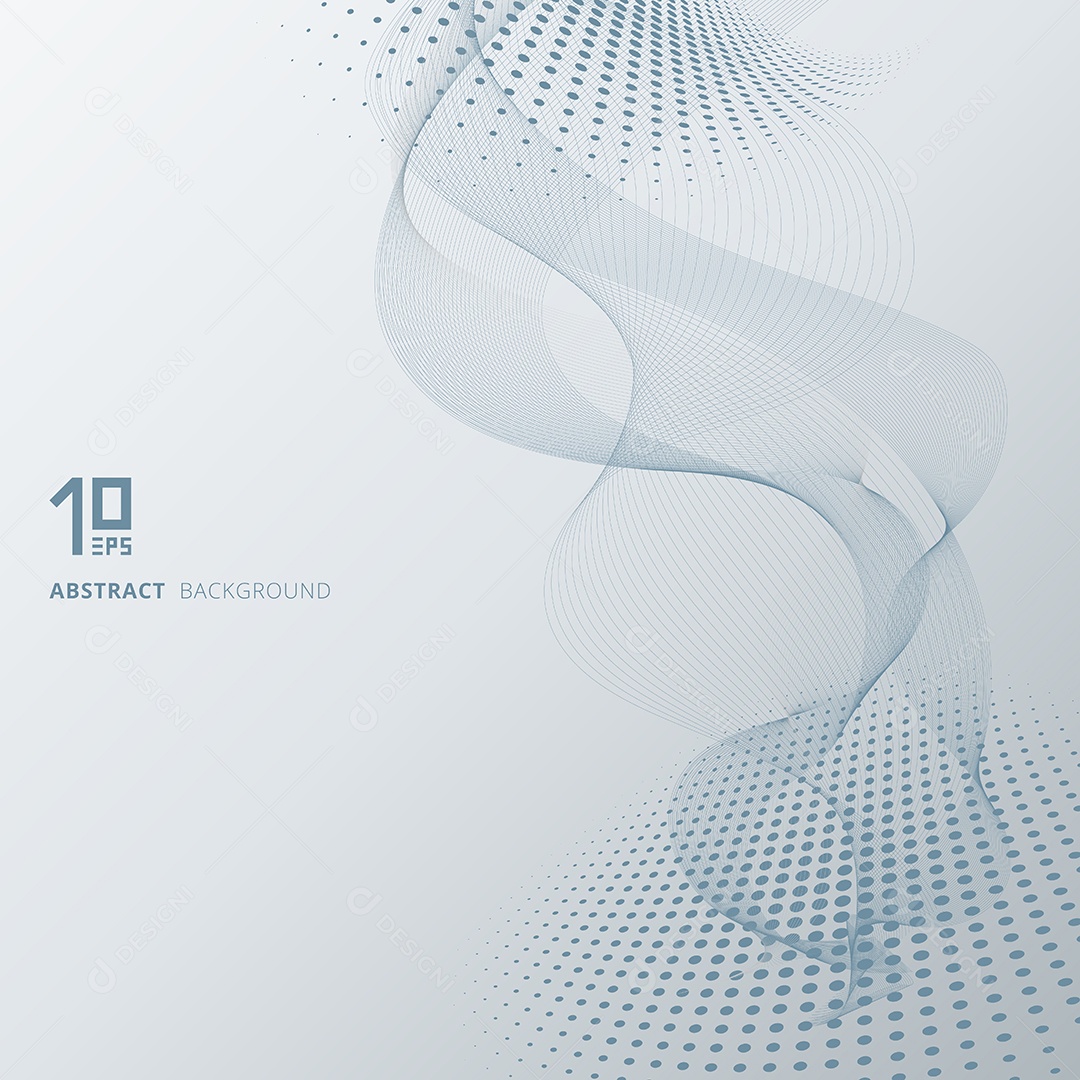 Linhas e ondas abstratas cinza com elementos de meio-tom EPS