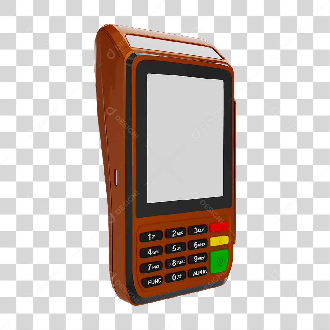 Elemento 3D Maquininha De Cartão Marrom PNG Transparente