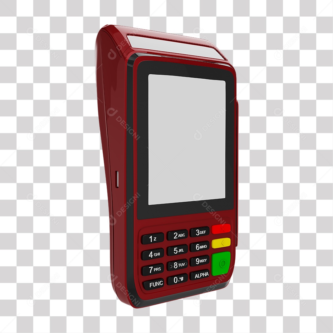 Elemento 3D Maquininha De Cartão Vermelho PNG Transparente