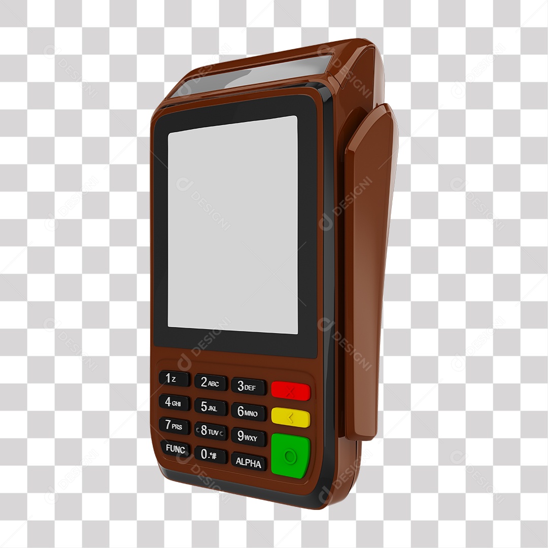 Elemento 3D Maquininha De Cartão Roxa PNG Transparente