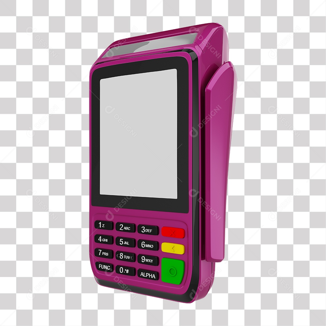 Elemento 3D Maquininha De Cartão Rosa PNG Transparente