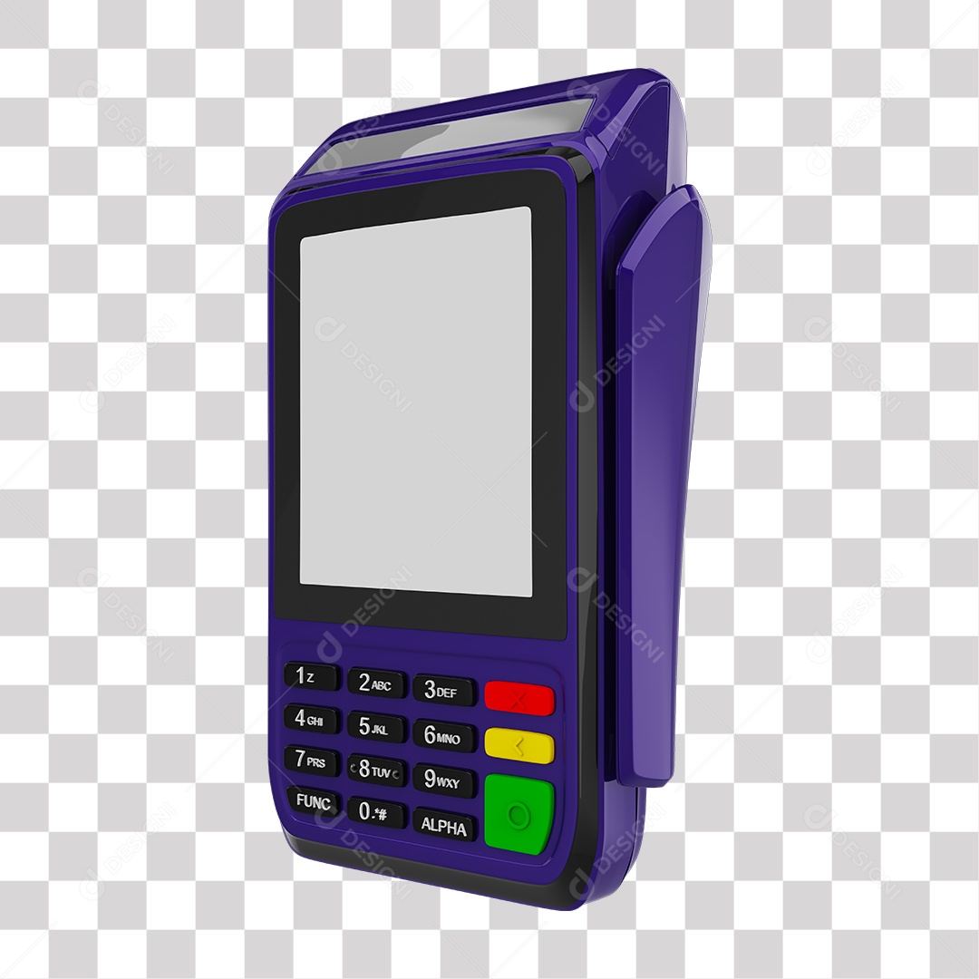 Elemento 3D Maquininha De Cartão Roxa PNG Transparente