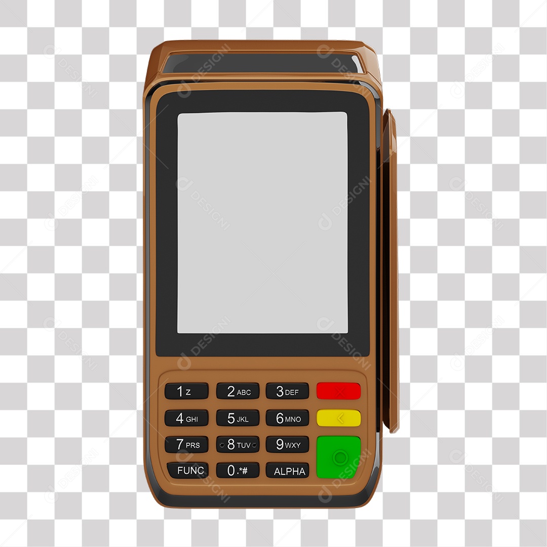 Elemento 3D Maquininha De Cartão Marrom PNG Transparente