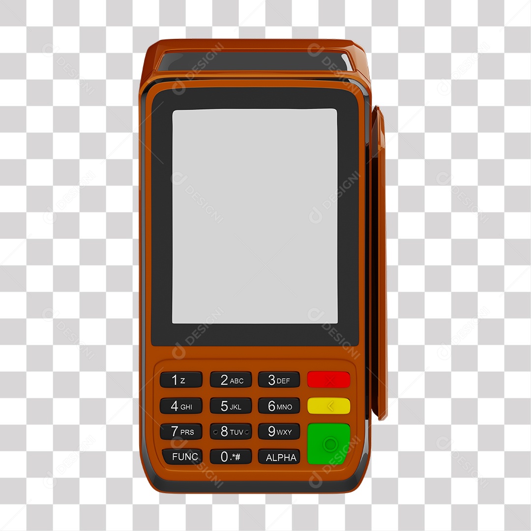 Elemento 3D Maquininha De Cartão Marrom PNG Transparente