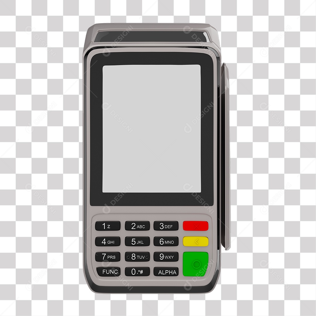 Elemento 3D Maquininha De Cartão Cinza PNG Transparente