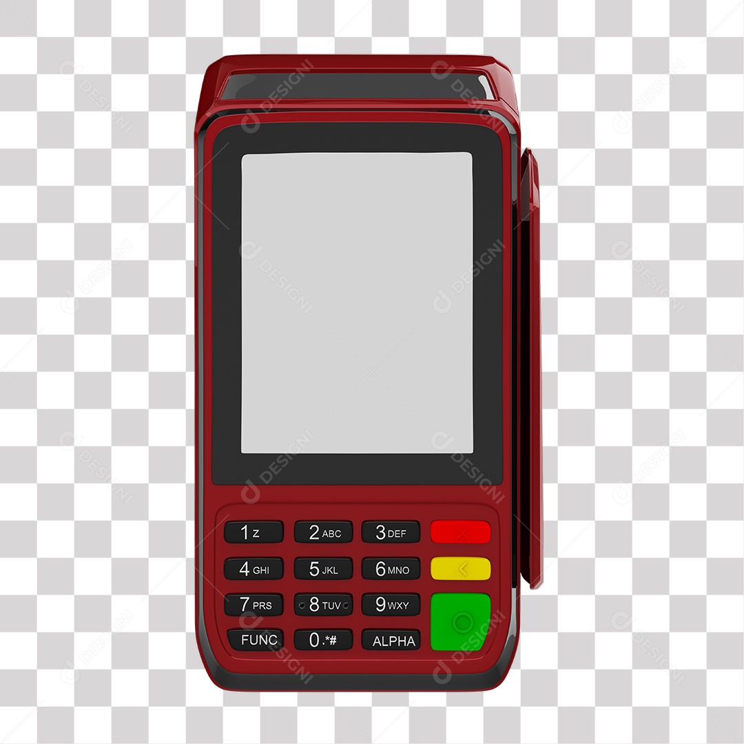 Elemento 3D Maquininha De Cartão Vermelha PNG Transparente