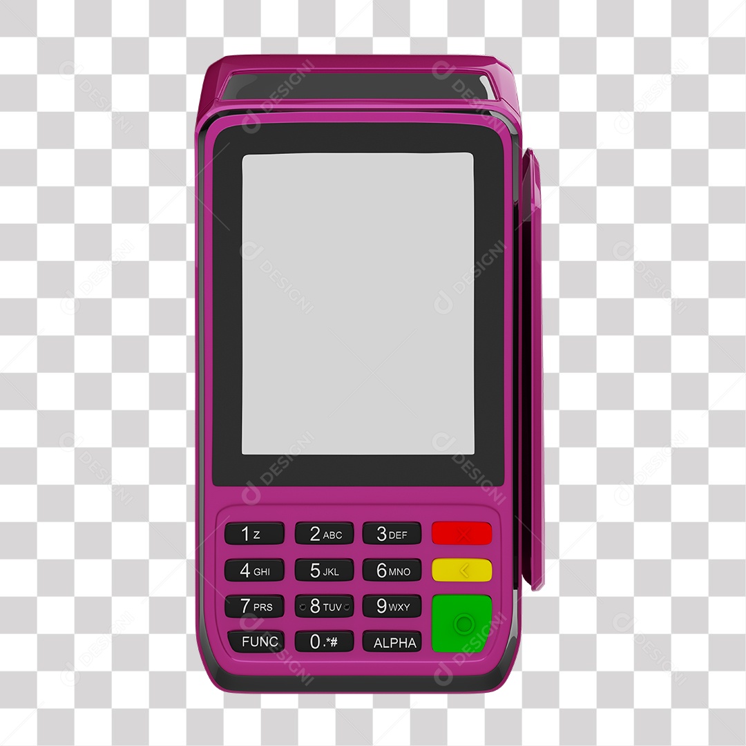 Elemento 3D Maquininha De Cartão Roxa PNG Transparente