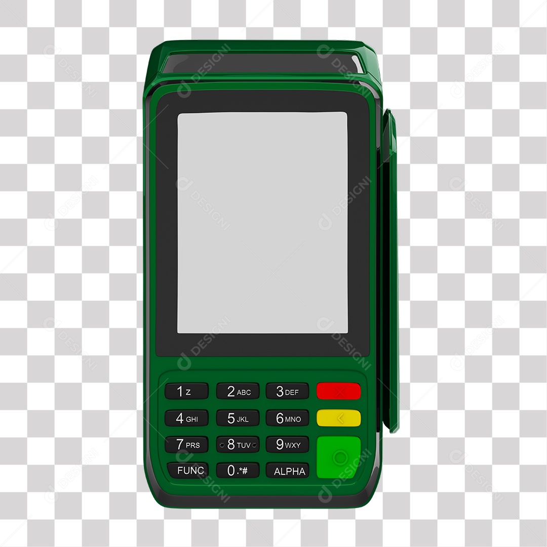 Elemento 3D Maquininha De Cartão Verde PNG Transparente