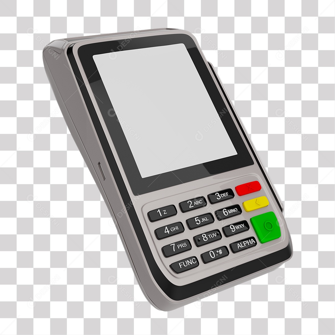 Elemento 3D Maquininha De Cartão Cinza PNG Transparente