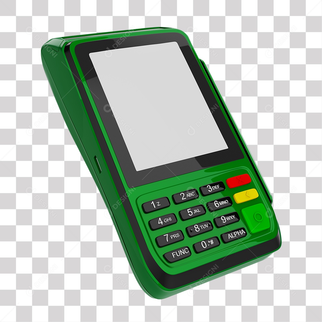 Elemento 3D Maquininha De Cartão Verde PNG Transparente